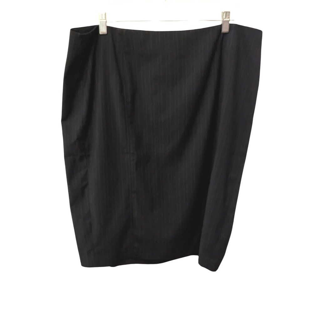 Lane‎ Bryant Womens 18 Black Pinstripe Career Business Pencil Skirt